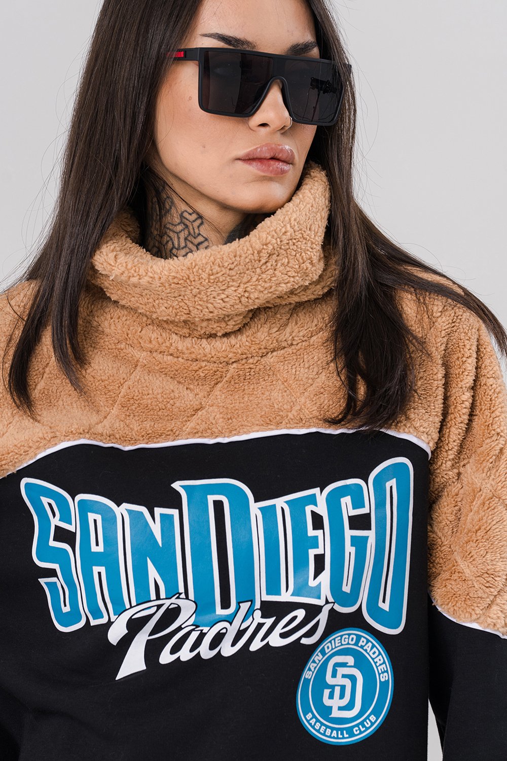 San Diego Balıkçı Yaka Peluş Sweatshirt