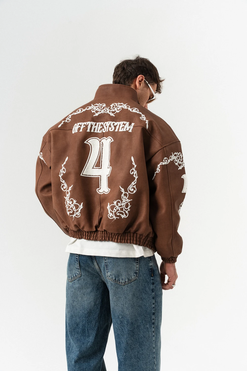 Four Off Nakış Detaylı Deri Mont - Kahverengi