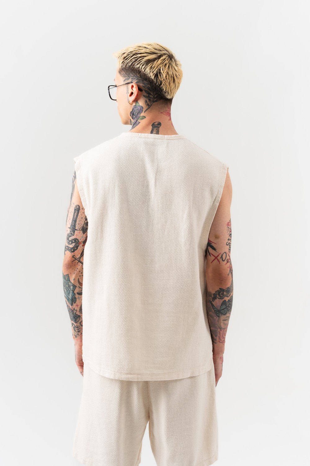 Grime Basic Kolsuz Keten T-shirt