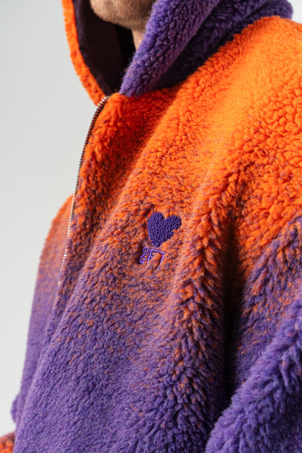 Grayscale Fermuarlı Polar Mont