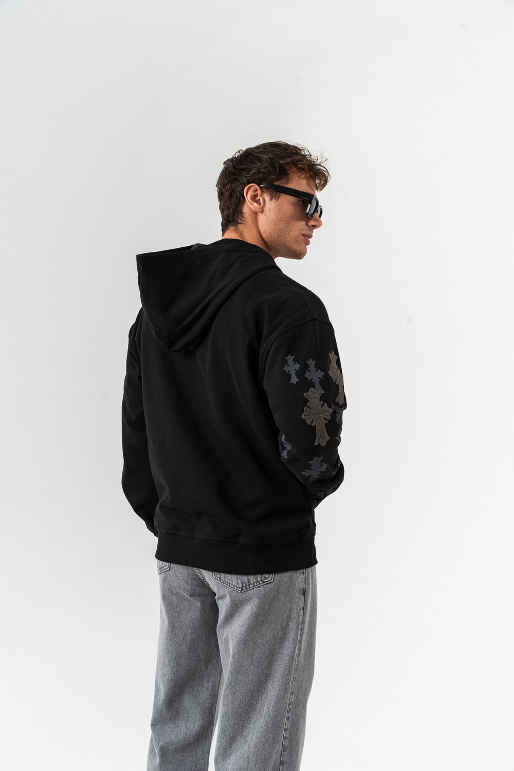 Grafflow Nakış Detay Fermuarlı Sweatshirt Hoodie