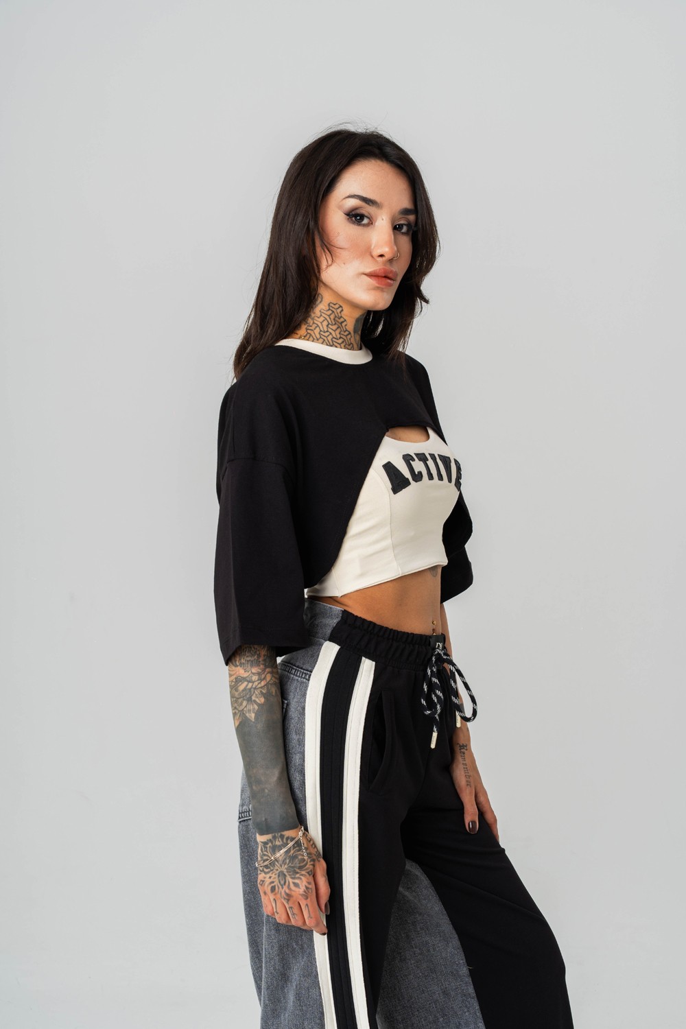 Active Crop + Kadın T-shirt 2'li Set