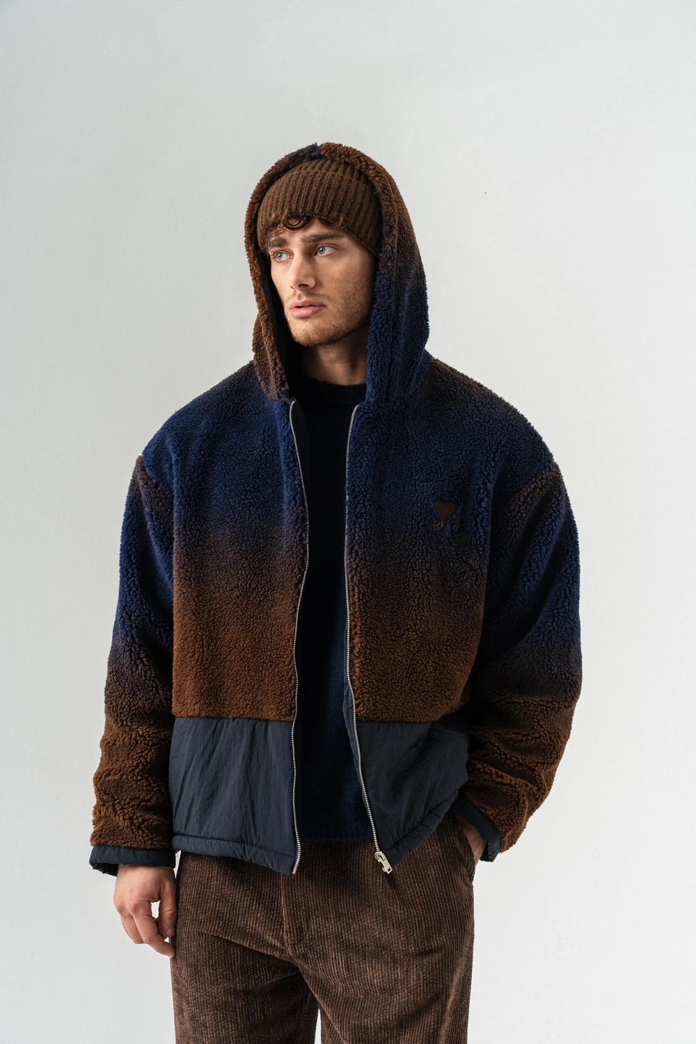 Grayscale Fermuarlı Polar Mont