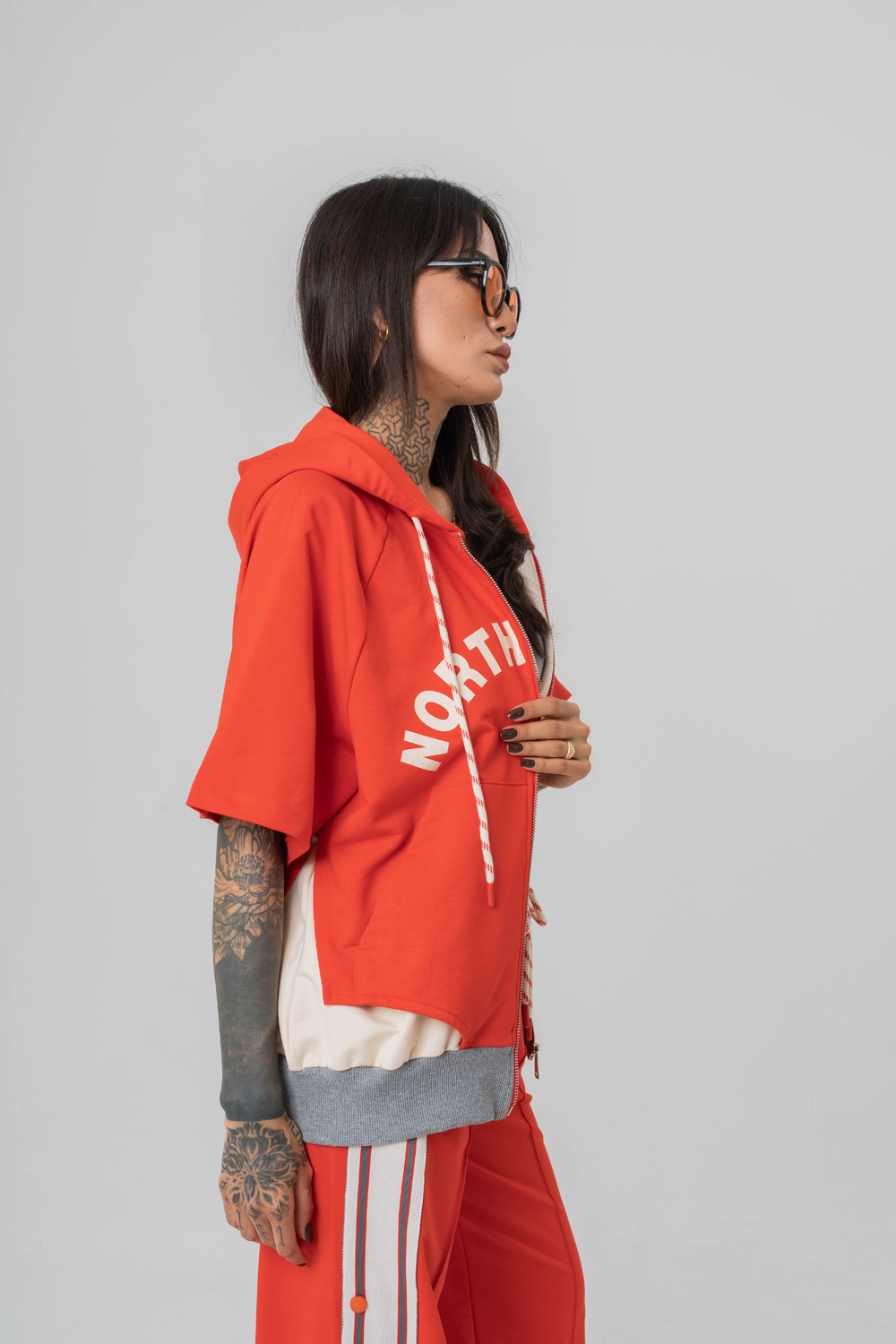 North Point Crop + Kapüşonlu Kadın T-shirt 2' li Set