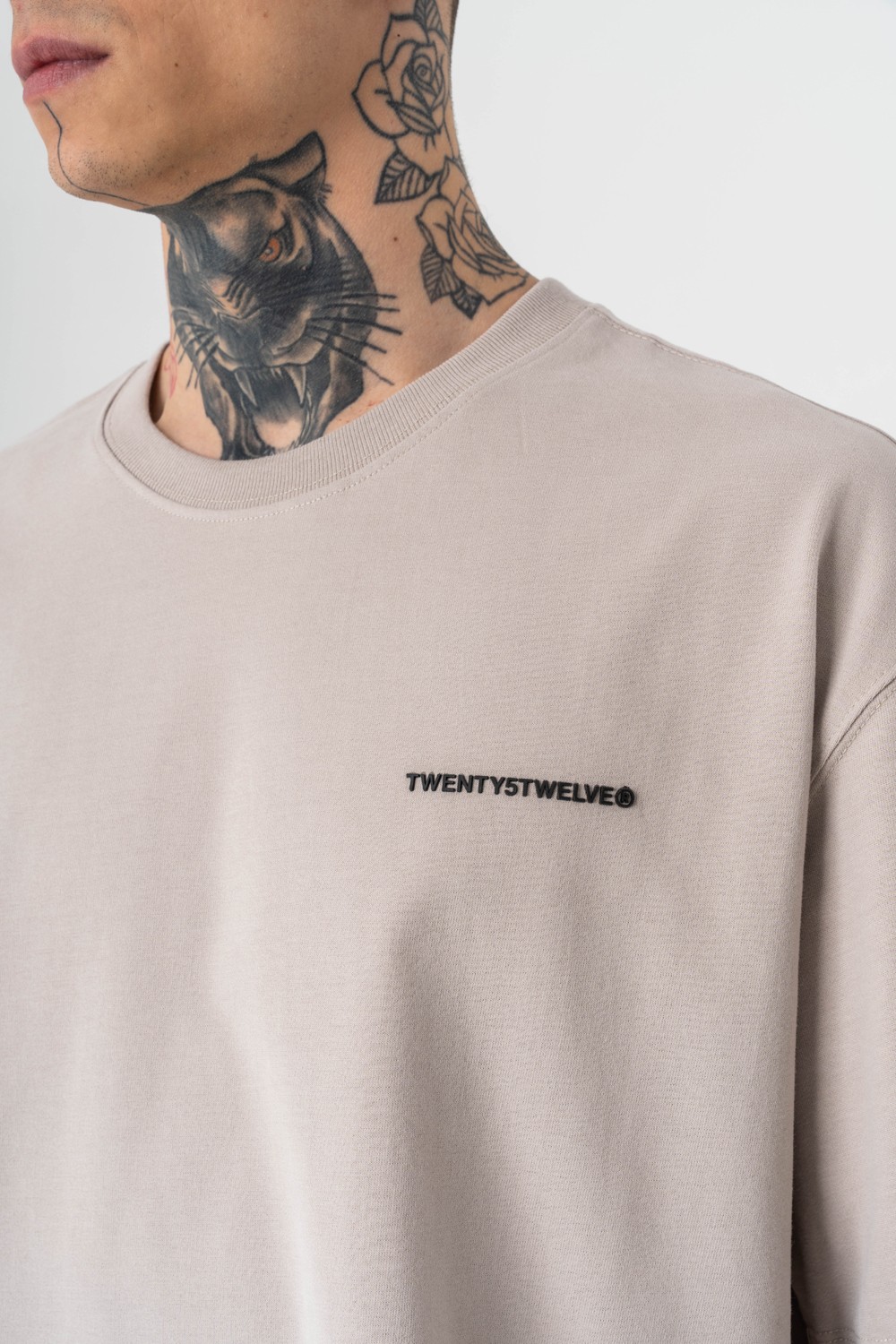 Basic Fırçalı Kumaş Oversize T-shirt