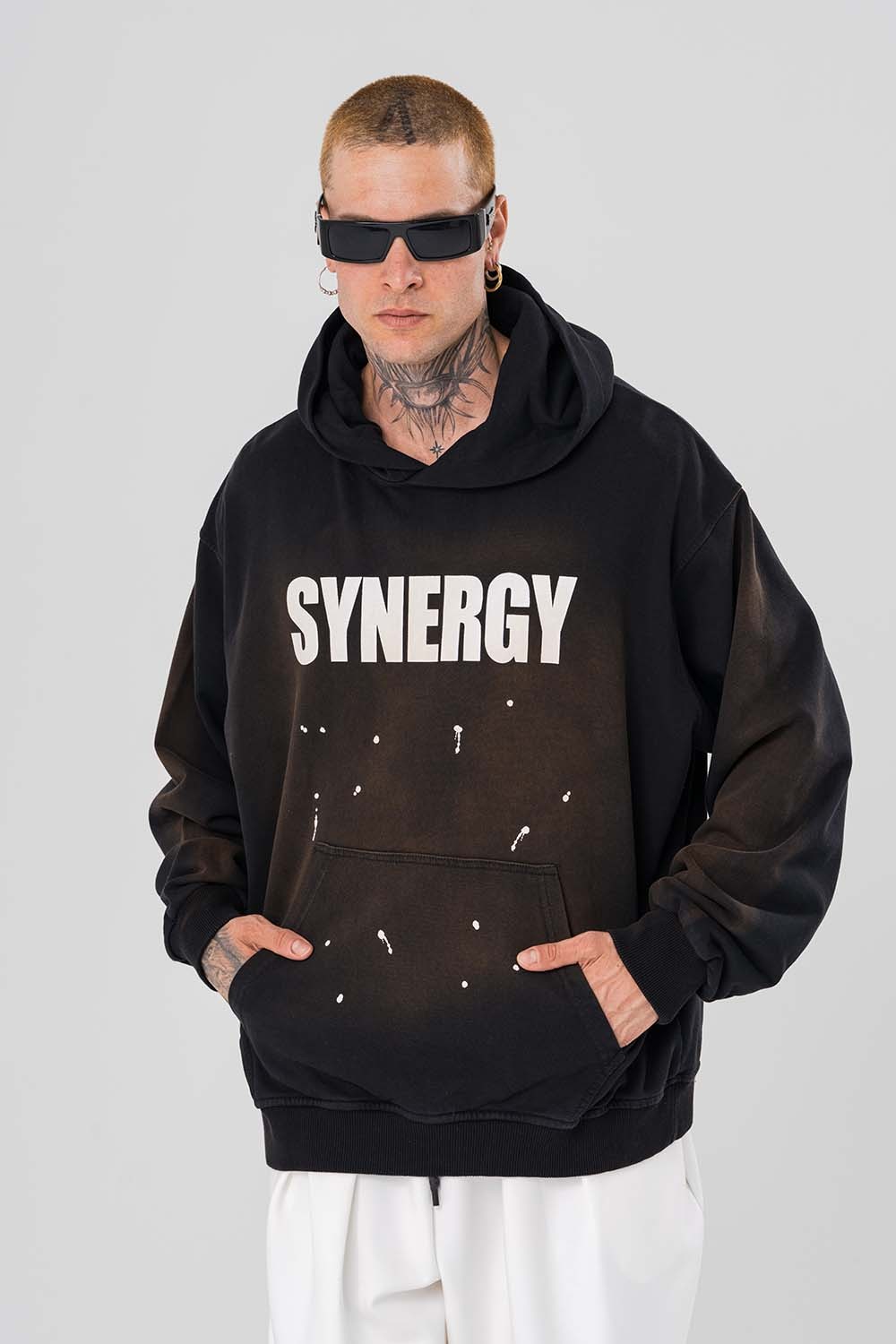 Synergy Yıkamalı Kapüşonlu Sweatshirt