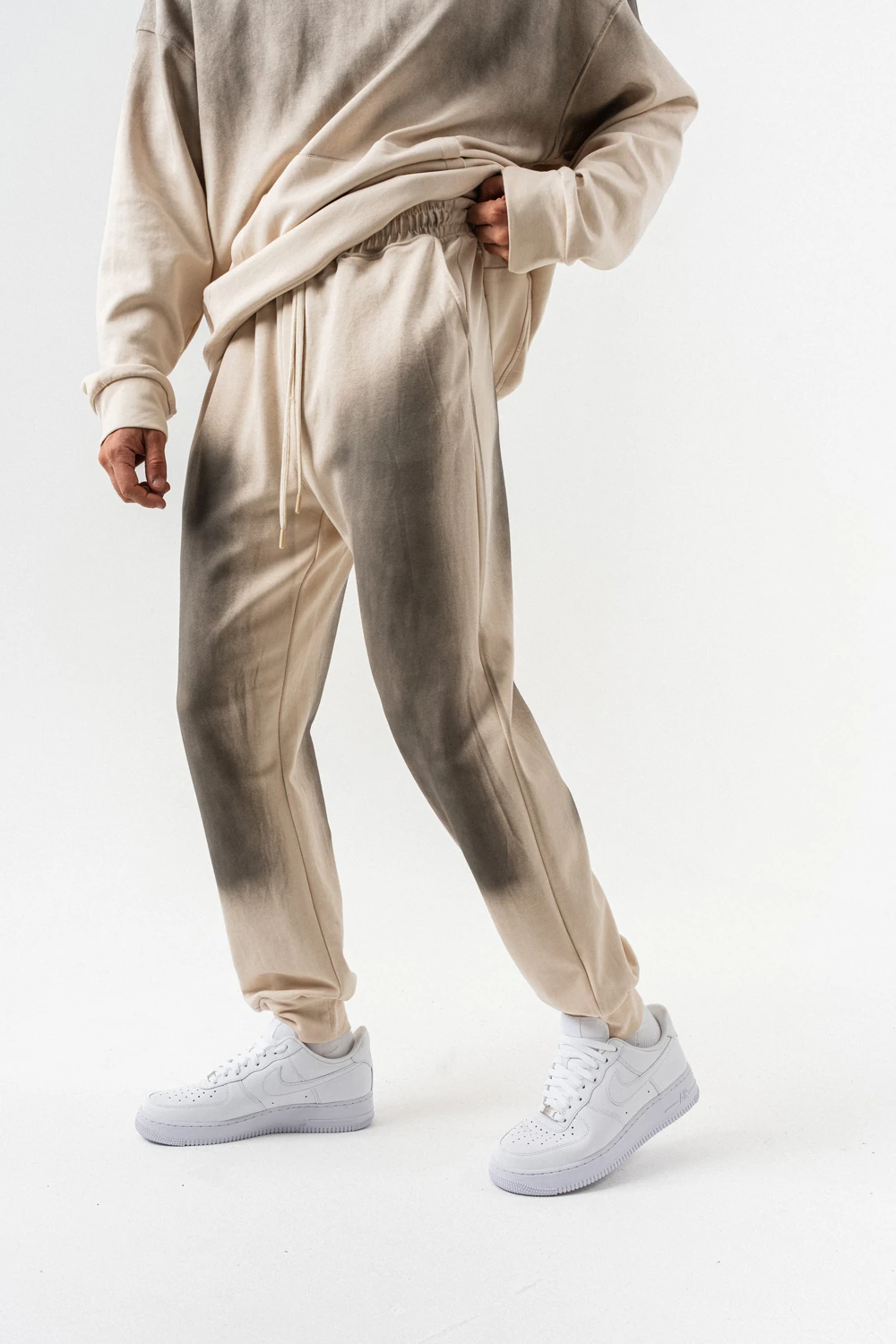 Stonewall Yıkamalı Bel ve Paça Lastikli Eşofman Takımı - Bej