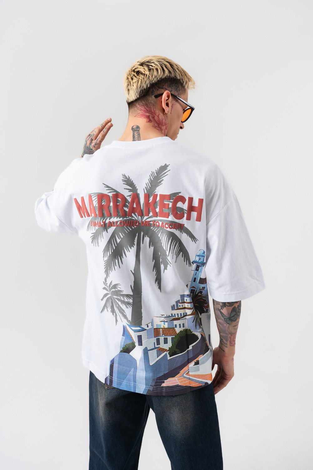 Marrakech Sırt Baskılı Oversize T-shirt