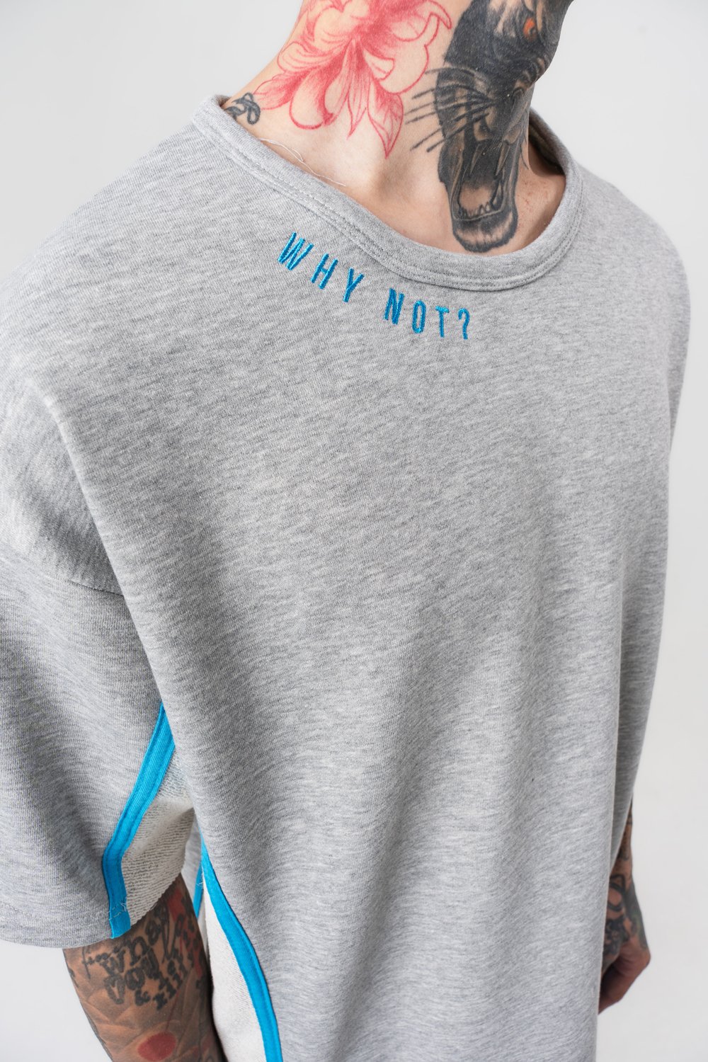 Why Not 3 İplik Oversize T-shirt - Grimelanj