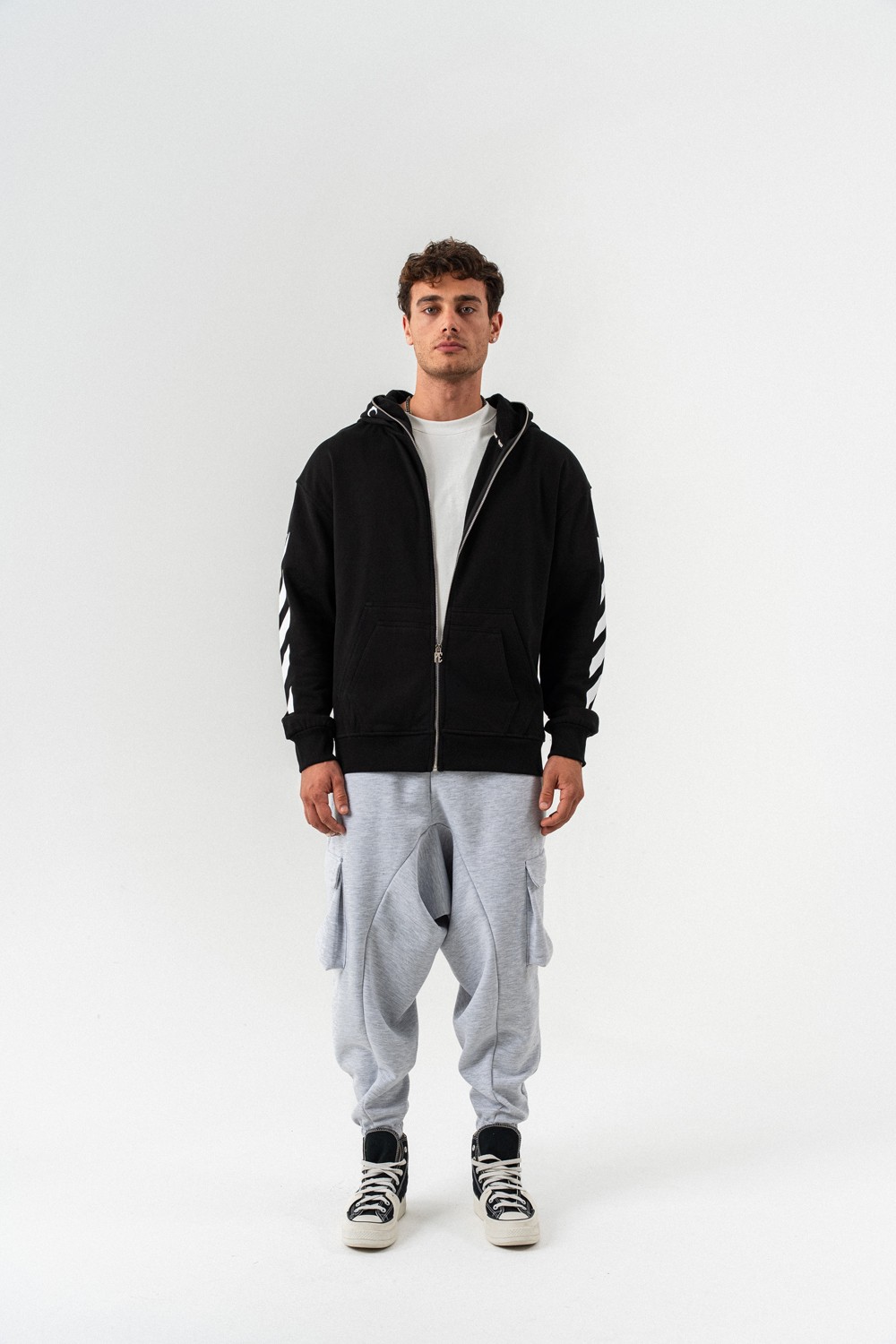 Moonknight Maske Detay Fermuarlı Sweatshirt Hoodie