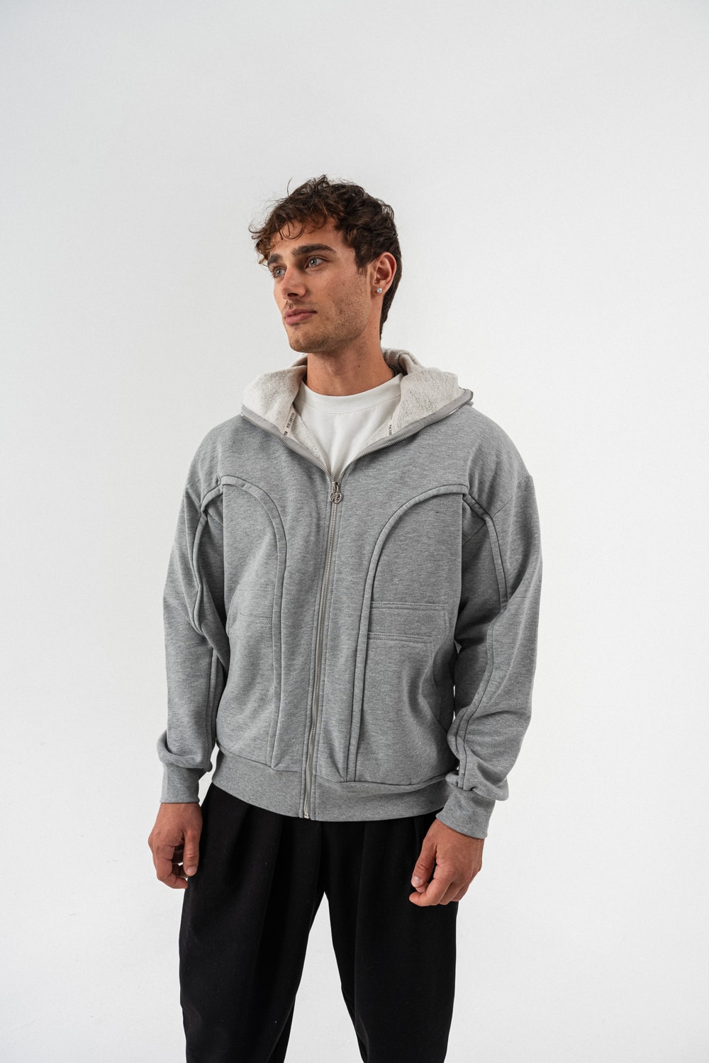Cypher Maske Detay Fermuarlı Sweatshirt Hoodie