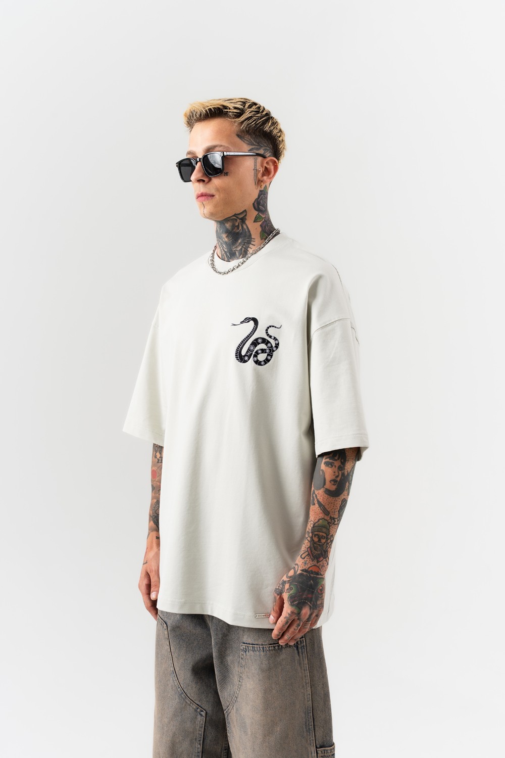 Snake Nakış Detaylı Oversize T-shirt