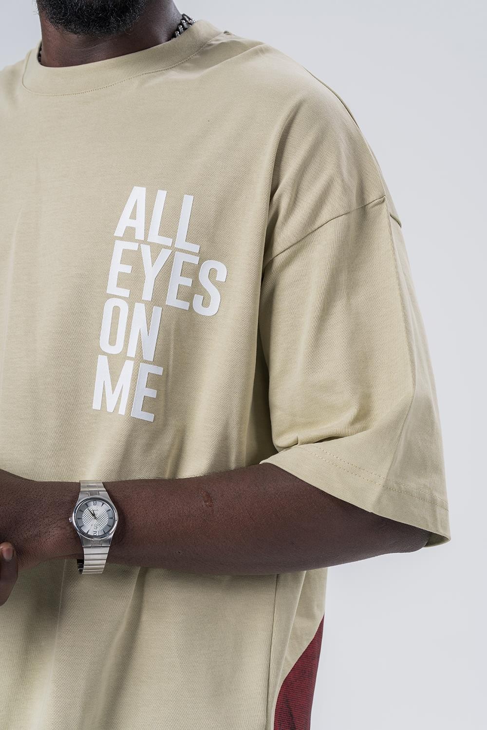 All Eyes On Me Bisiklet Yaka Oversize T-shirt