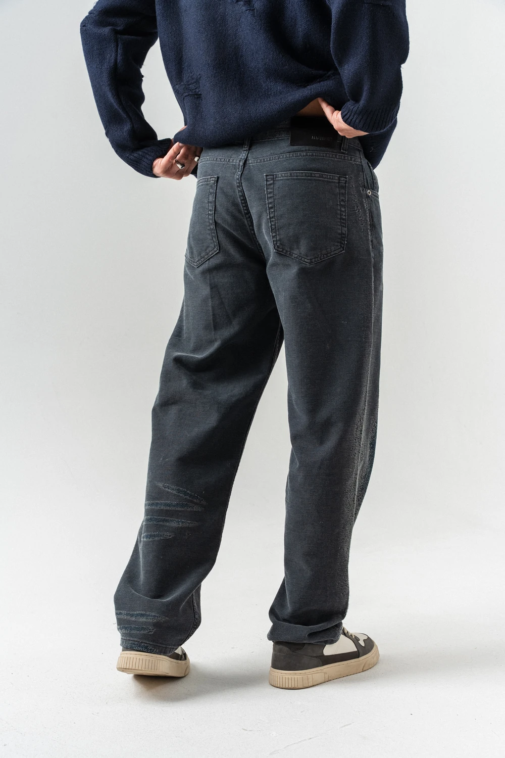 Blackwash Eskitme Detaylı Baggy Jean Pantolon