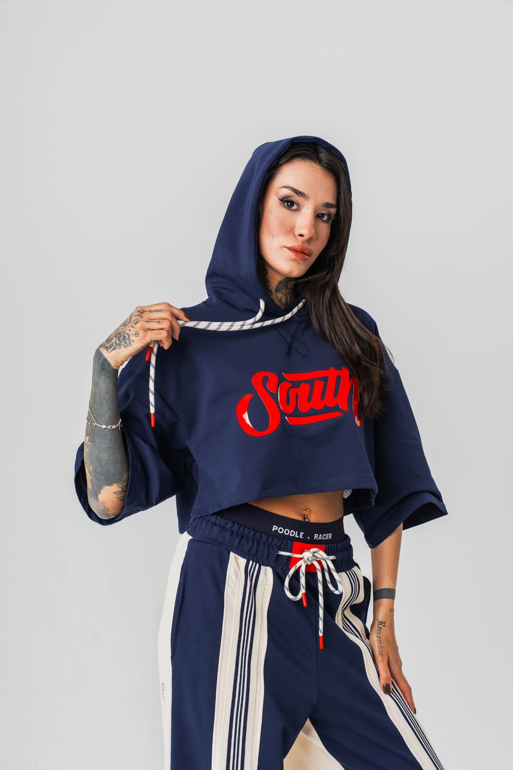 South Crop Kapüşonlu Kadın T-shirt