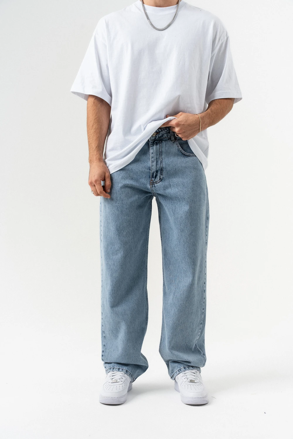 Coolzzy Jean Baggy Pantolon - Buz Mavisi