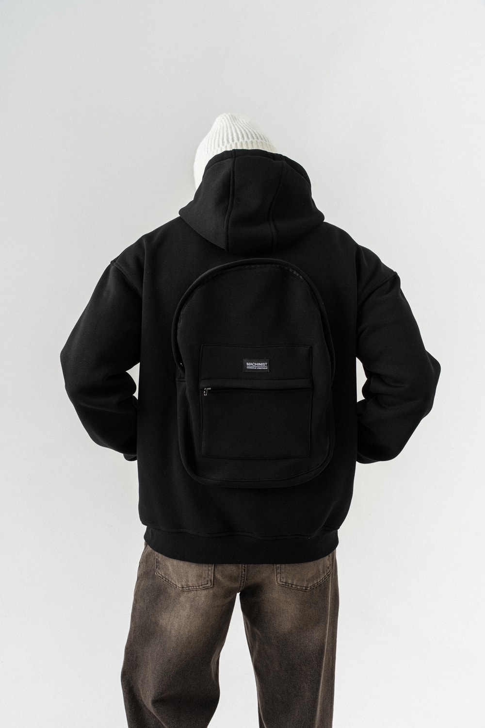 Basebag Fermuarlı ve Sırt Çantası Detaylı Kapüşonlu Sweatshirt (Bere Hediyeli)
