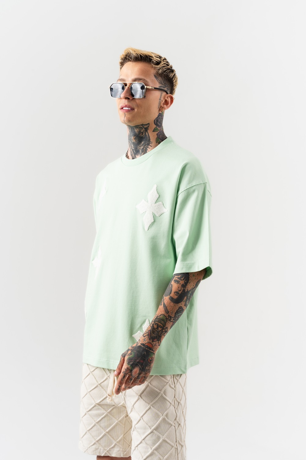 Starpiece Nakış Detaylı Oversize T-shirt - Mint
