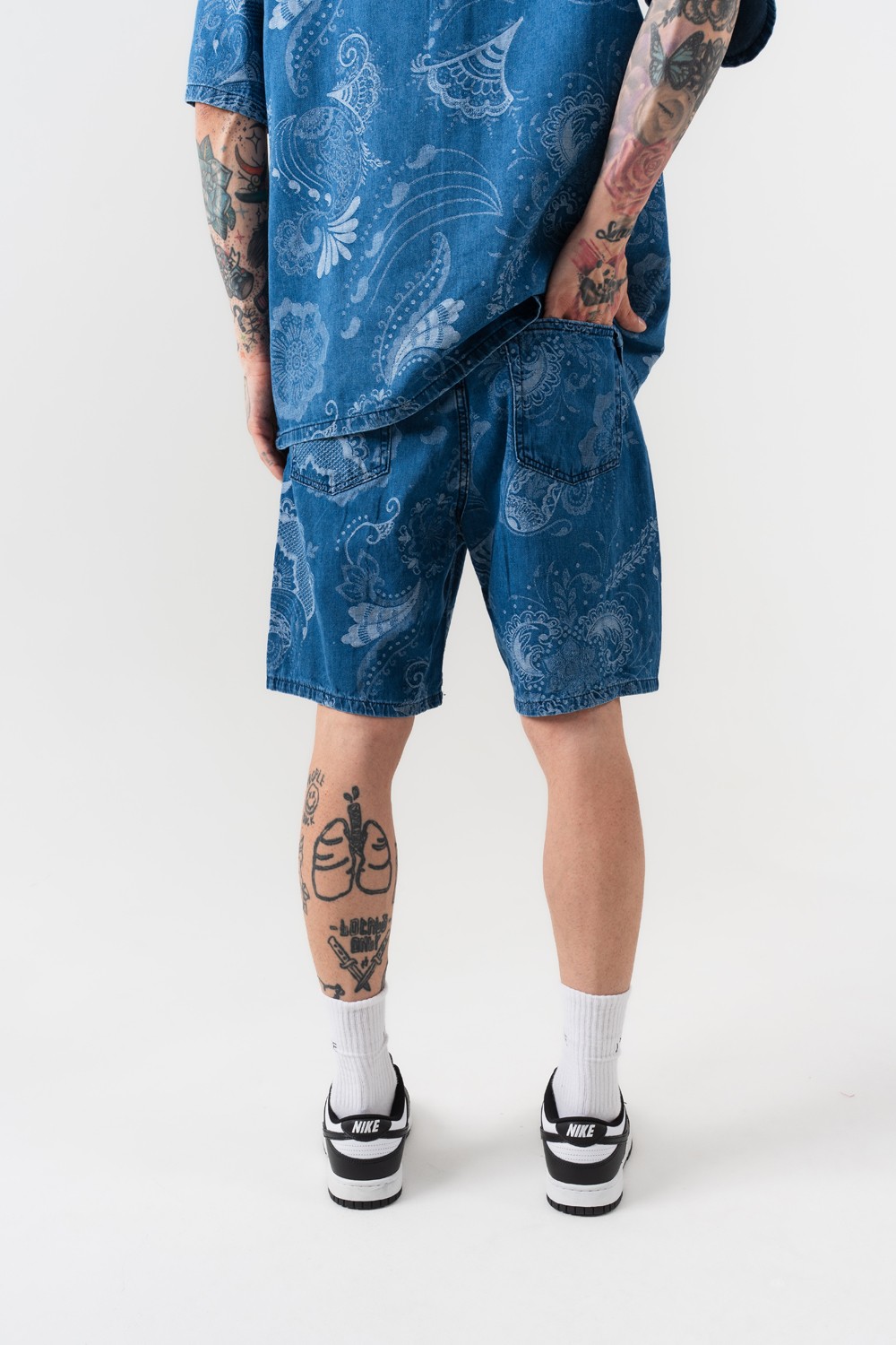 Offtrack Nakış Desen Oversize Şort