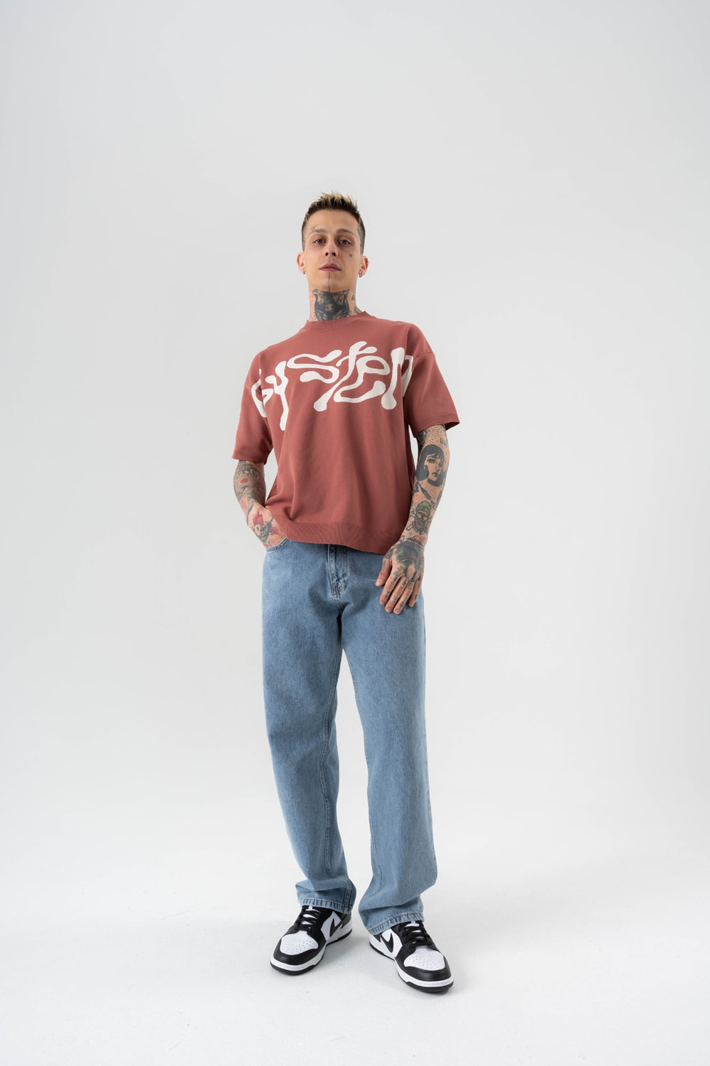 System Knit Triko Oversize T-shirt