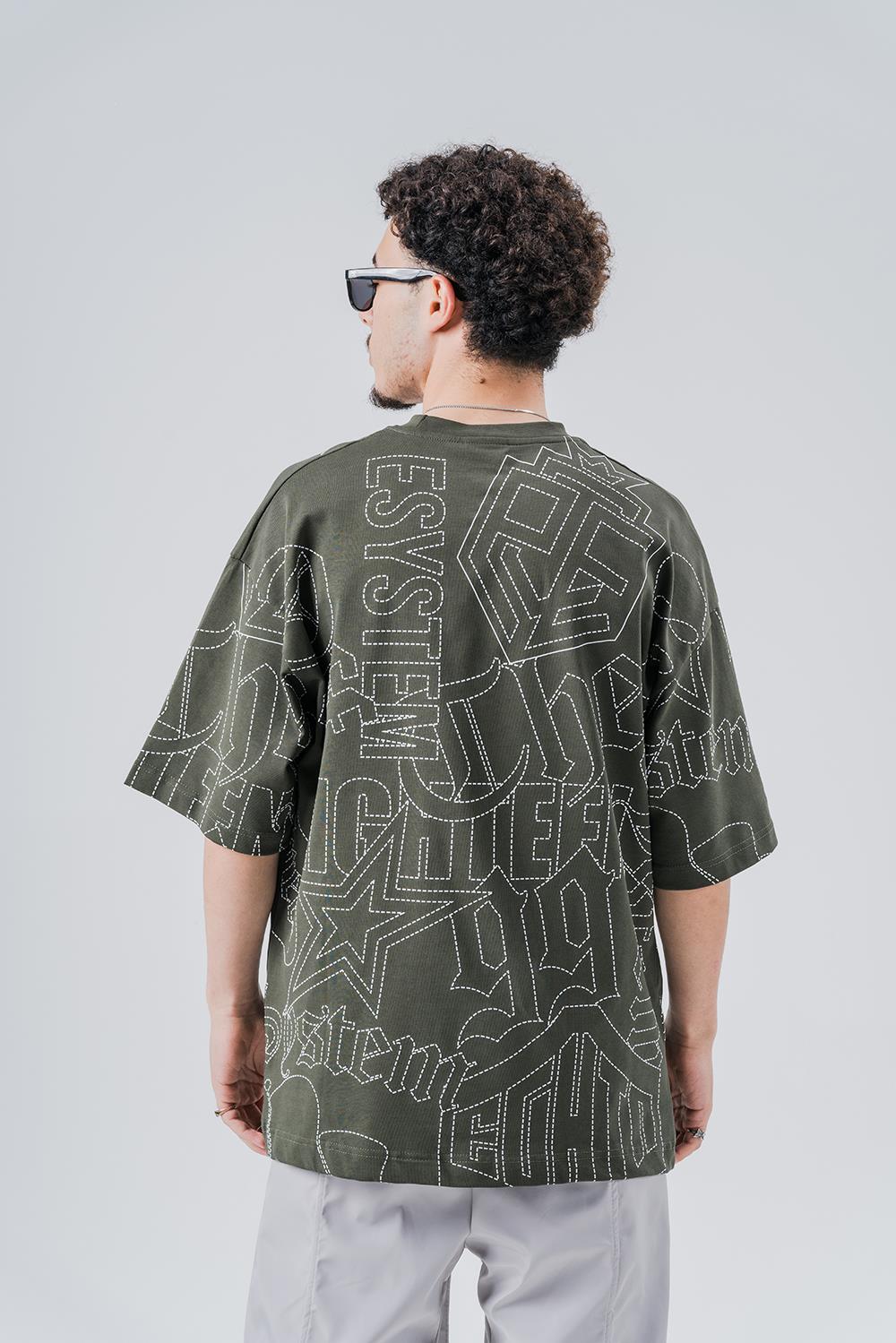 System  Kabartma Bisiklet Yaka Oversize T-shirt