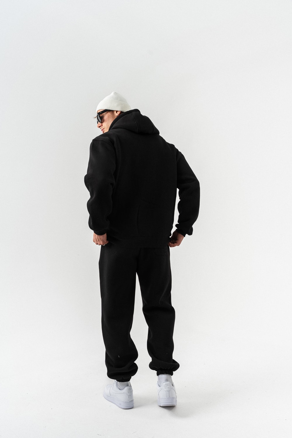 Fynor Fermuarlı Sweatshirt Hoodie ve Jogger Eşofman Takımı - Siyah
