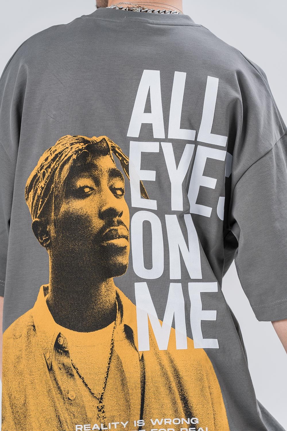 All Eyes On Me Bisiklet Yaka Oversize T-shirt