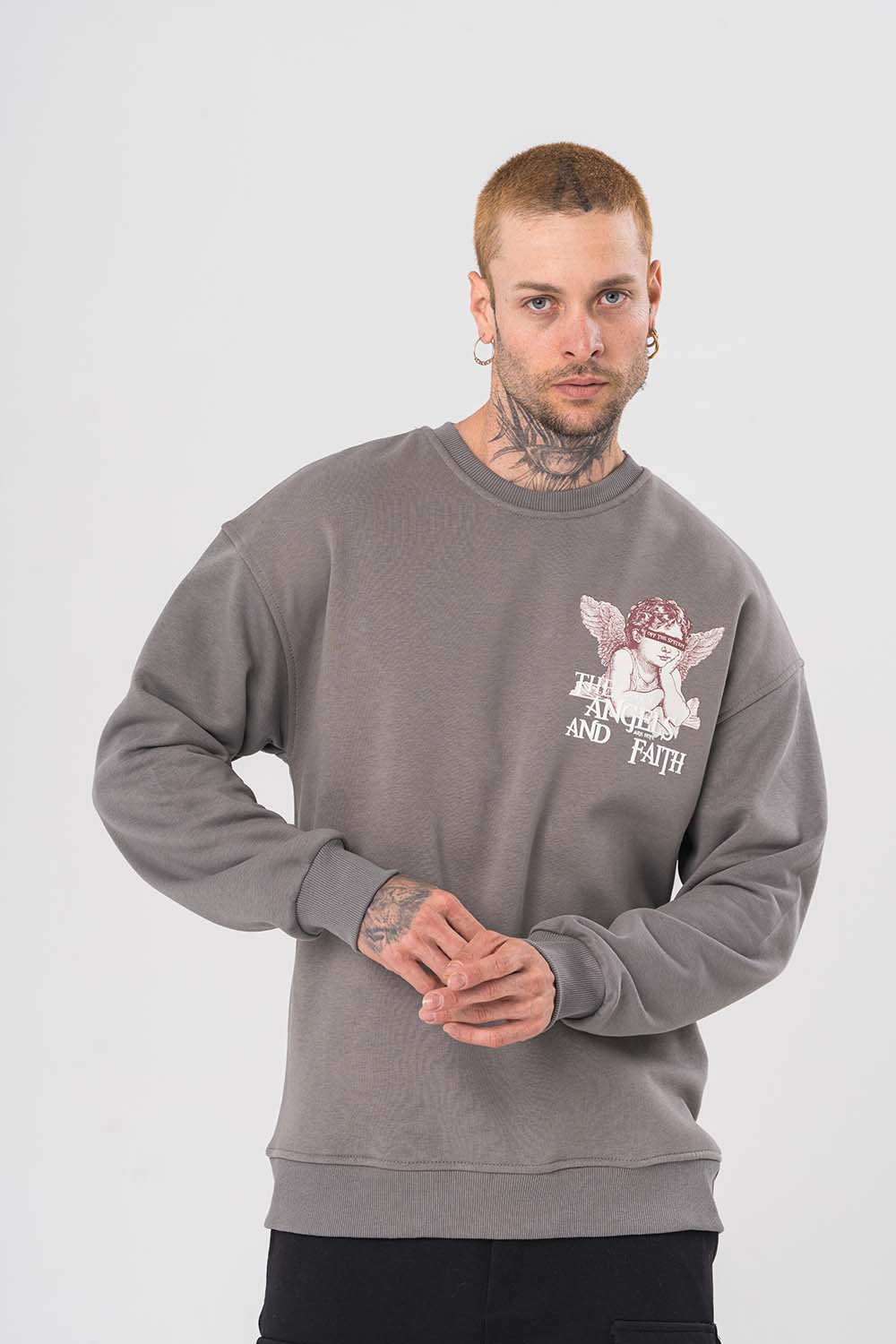 Angels Bisiklet Yaka Sweatshirt