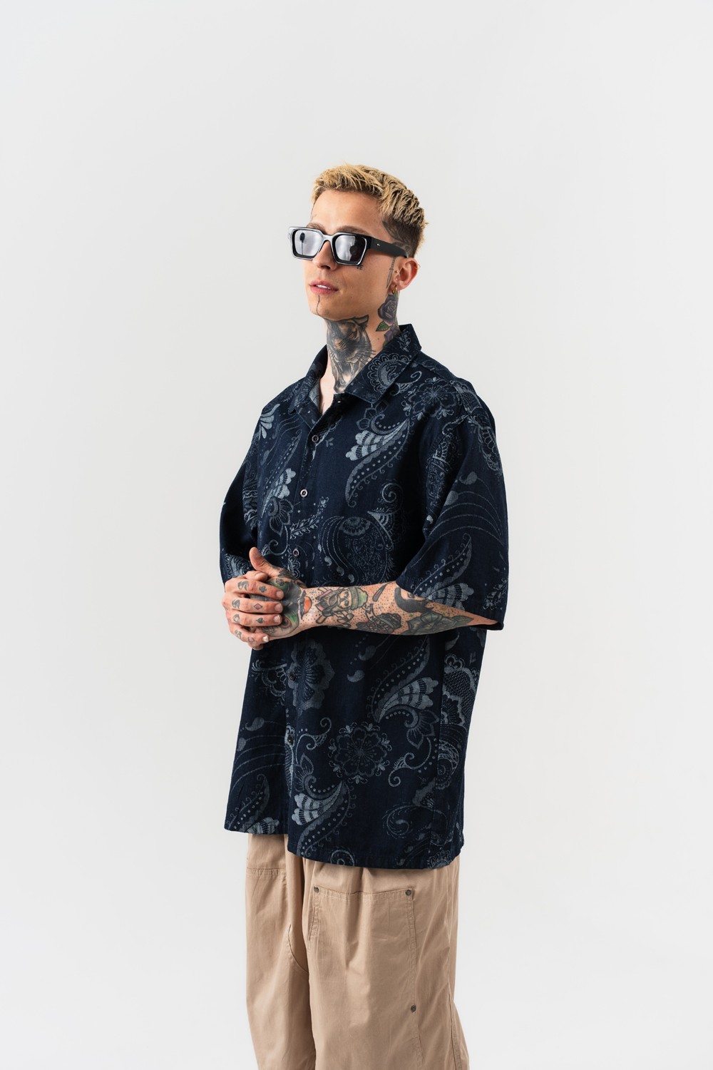 Offtrack Nakış Desen Oversize Gömlek