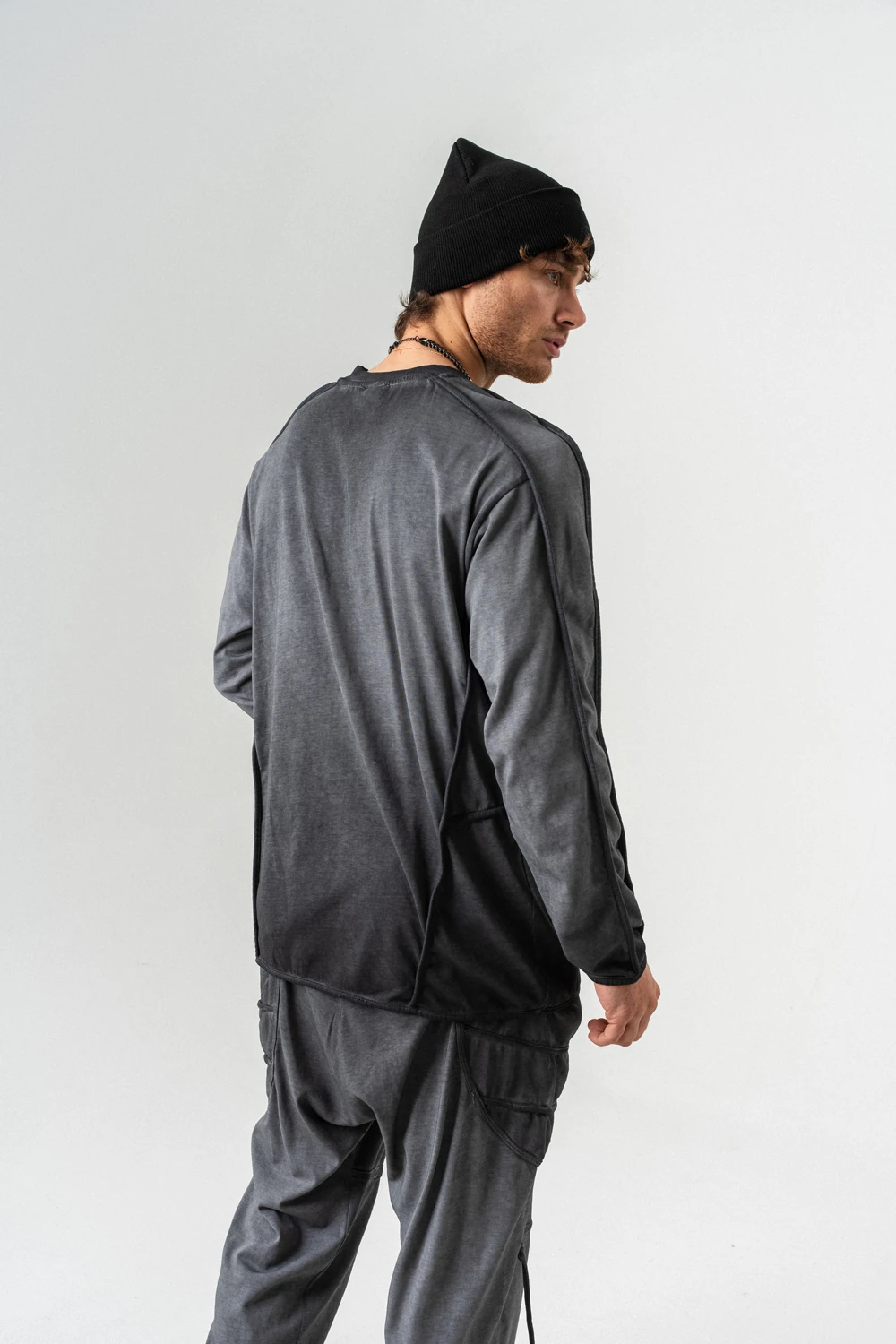 Gravel Street Parça Detaylı Bisiklet Yaka Sweatshirt