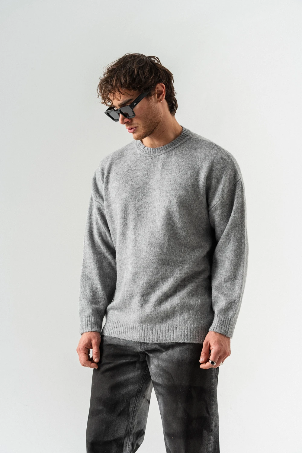 Breakpoint Basic Bisiklet Yaka Triko Kazak - Gri