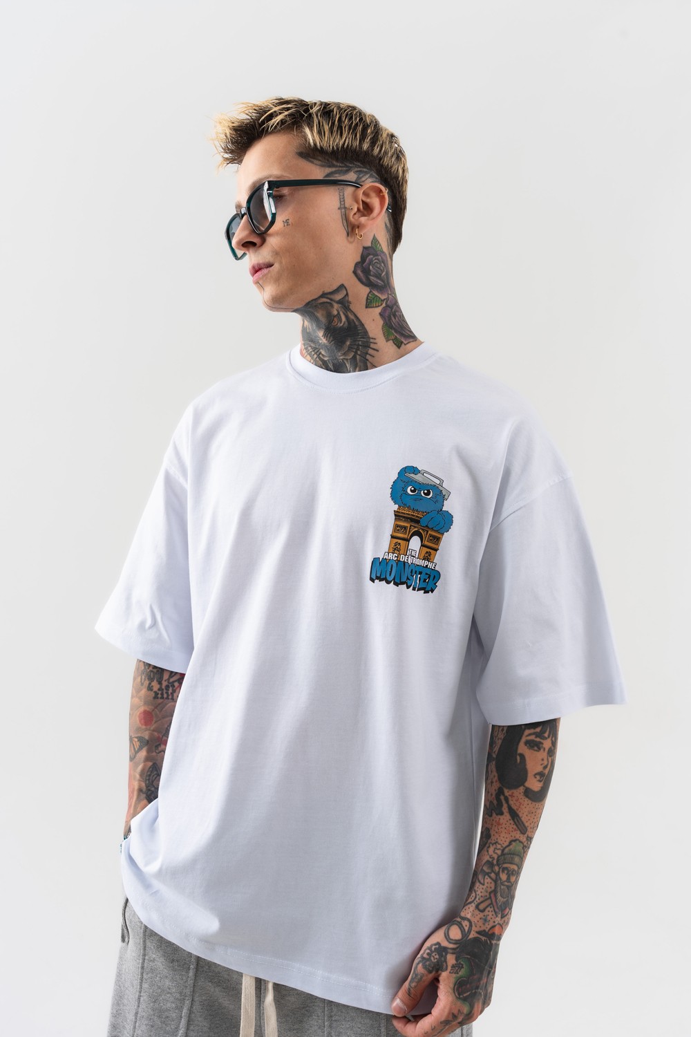 Monster Oversize T-shirt - Beyaz
