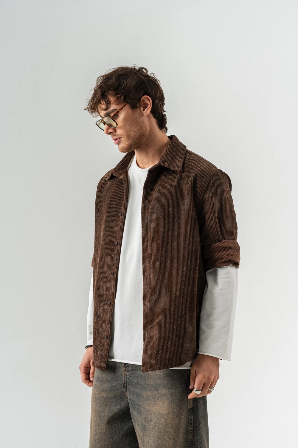 Vantedge Kadife Gömlek - Kahverengi