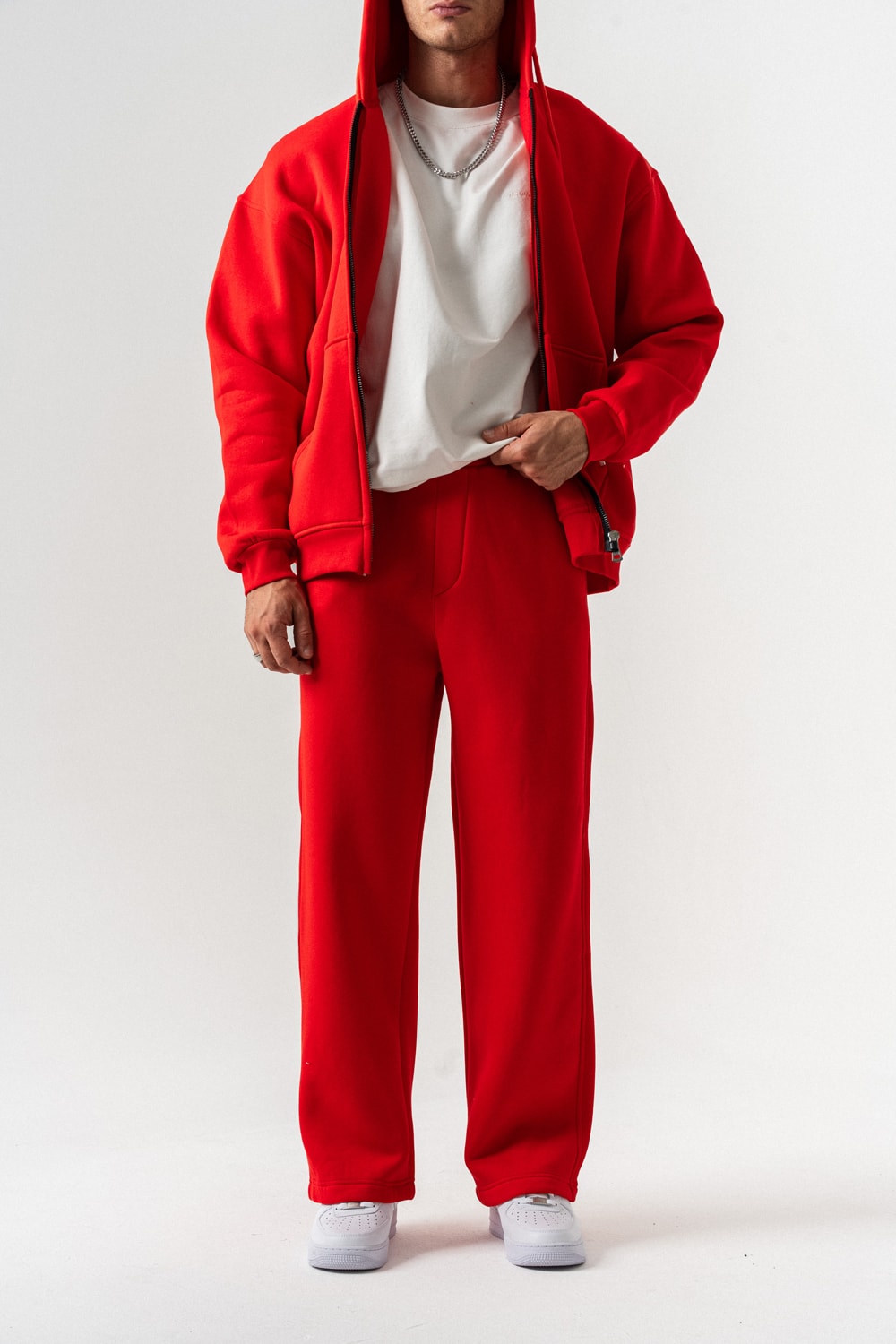 Brickstorm Fermuarlı Hoodie ve Baggy Eşofman Takımı - Kırmızı