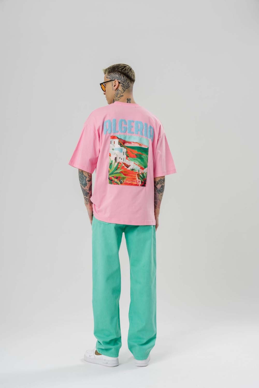 Algeria Kabartma Baskı Oversize T-shirt