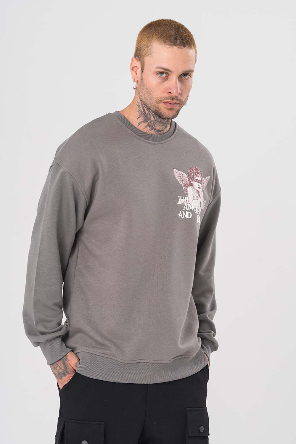 Angels Bisiklet Yaka Sweatshirt