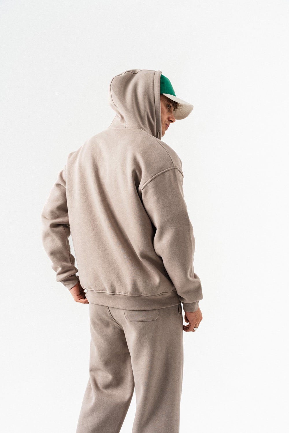 Brickstorm Fermuarlı Hoodie ve Baggy Eşofman Takımı - Vizon