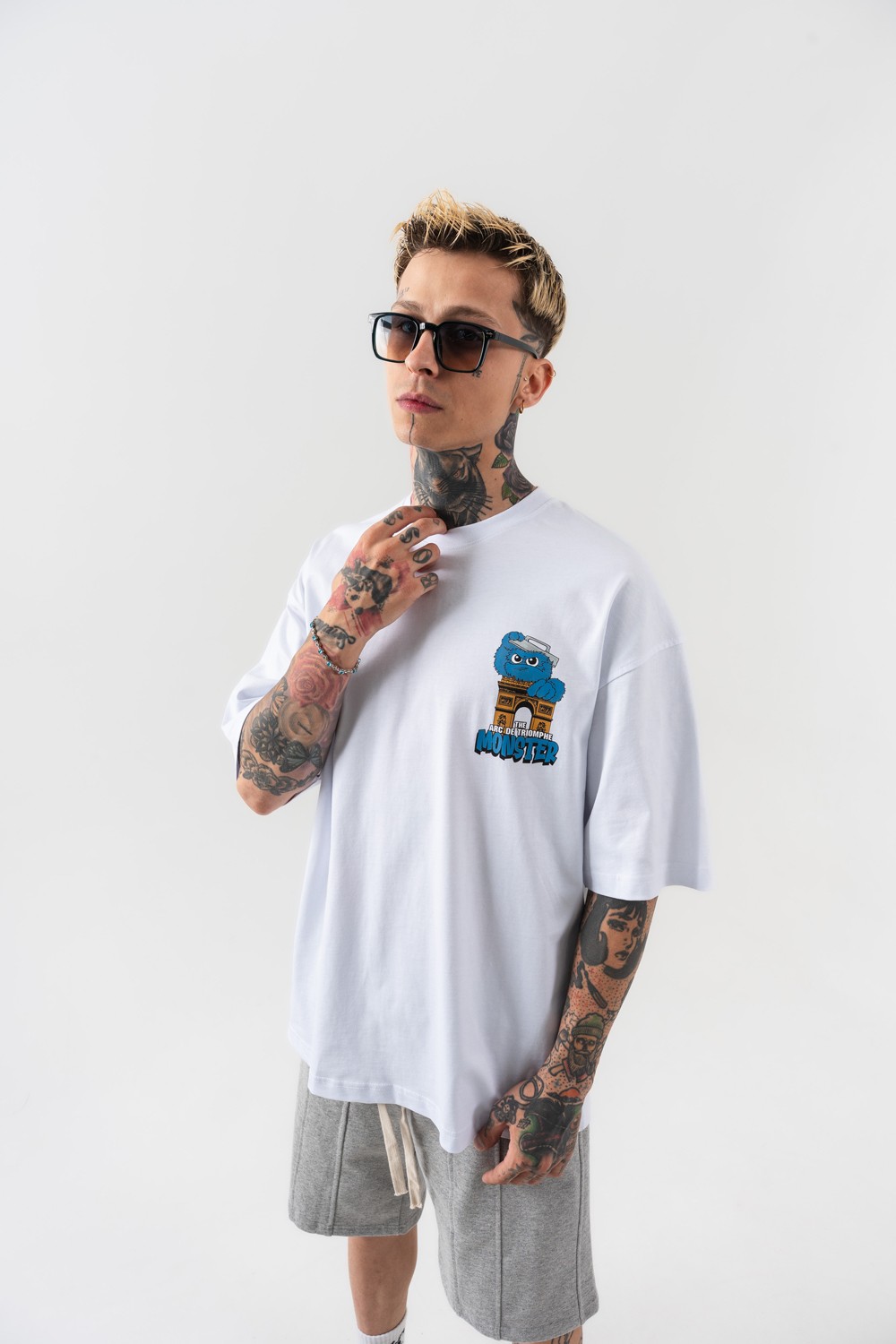 Monster Oversize T-shirt - Beyaz