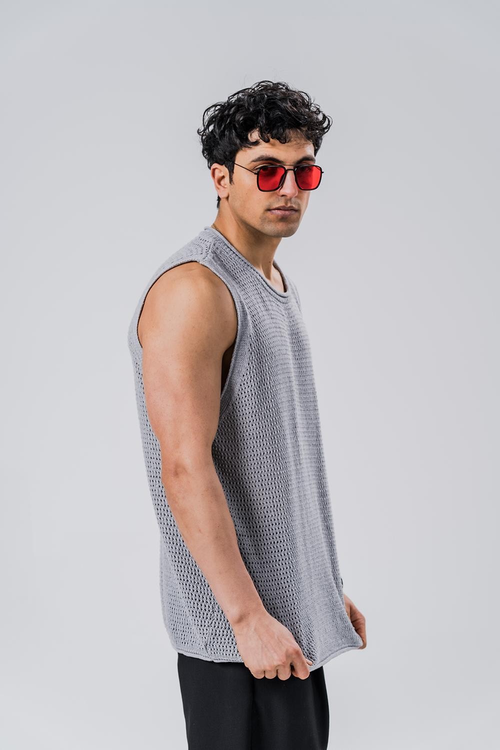 Fabrizio Örme Kolsuz Triko T-shirt