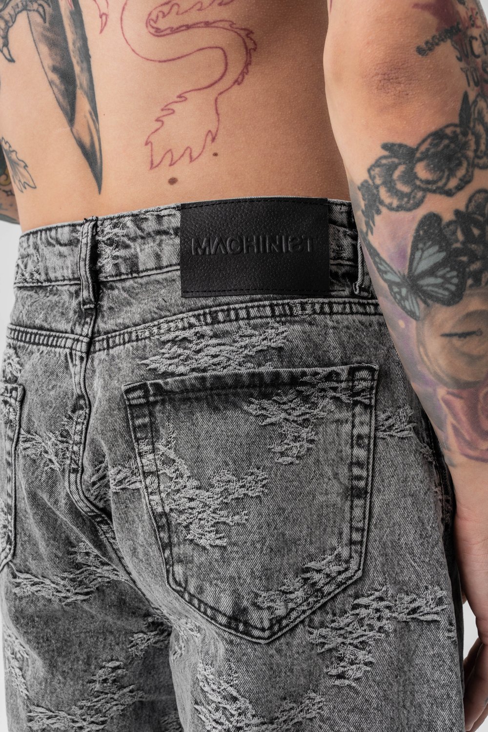 Tree Nakış Detaylı Jean Baggy Pantolon