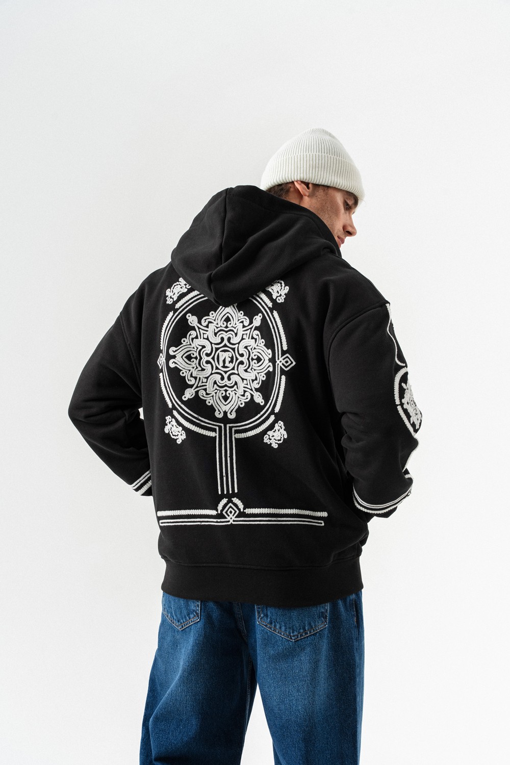 Overtone Nakış Detay Fermuarlı Sweatshirt Hoodie