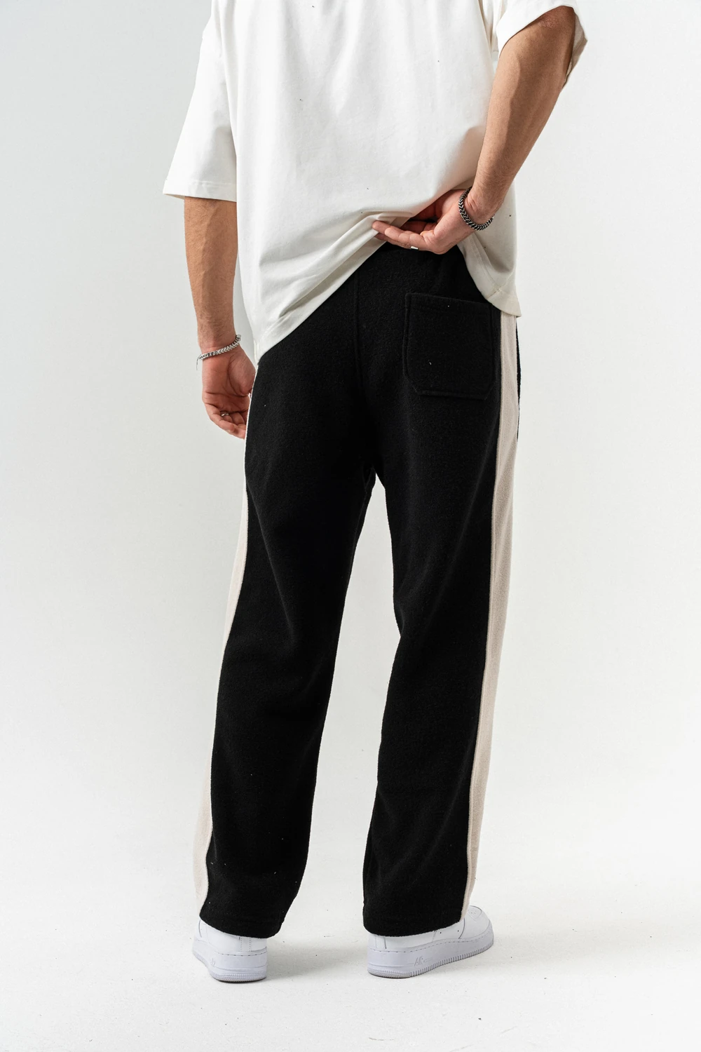 Nova Havlu Kumaş Fermuarlı Sweatshirt Hoodie Eşofman Takımı - Siyah