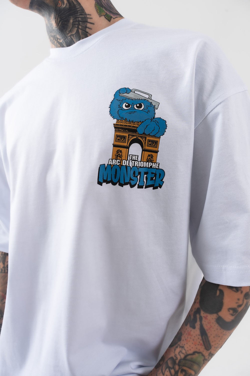 Monster Oversize T-shirt - Beyaz