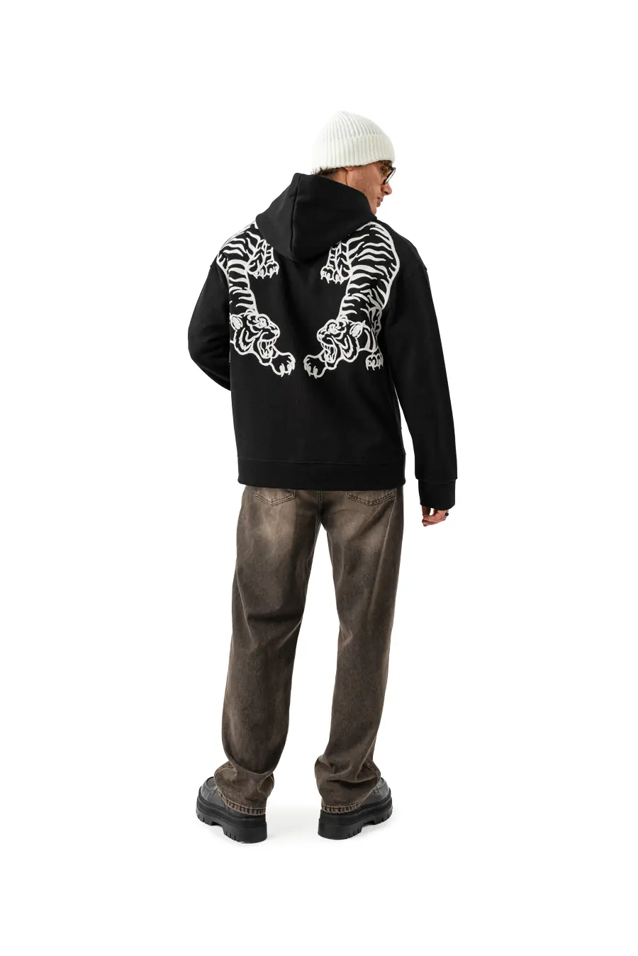 Tigerbase Nakış Detaylı Fermuarlı Sweatshirt Hoodie