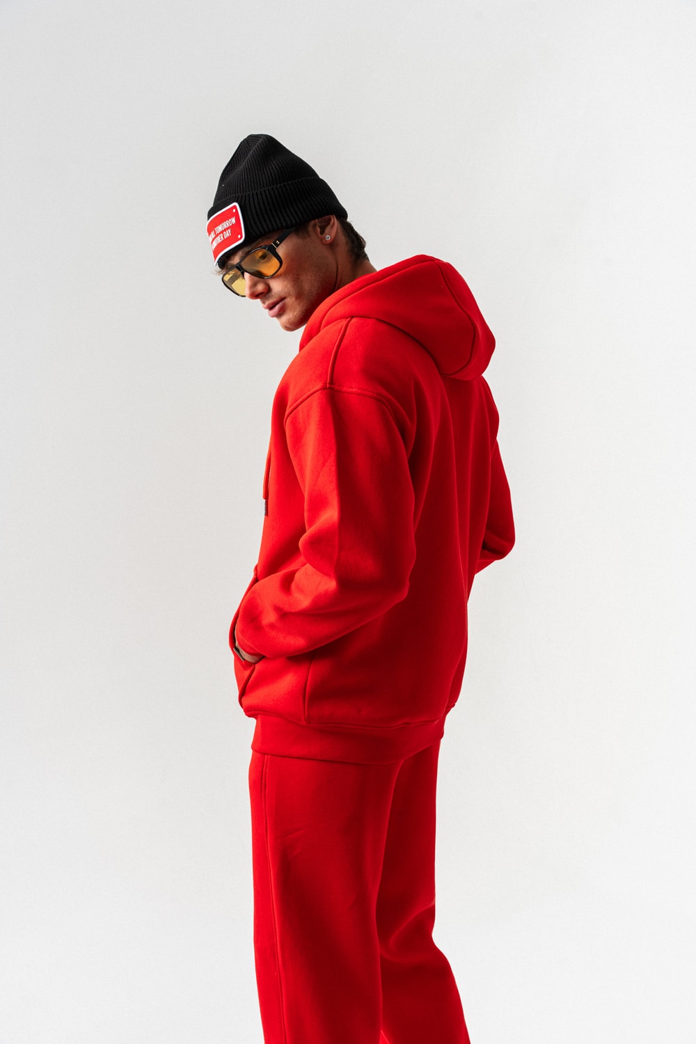 Brickstorm Fermuarlı Hoodie ve Baggy Eşofman Takımı - Kırmızı
