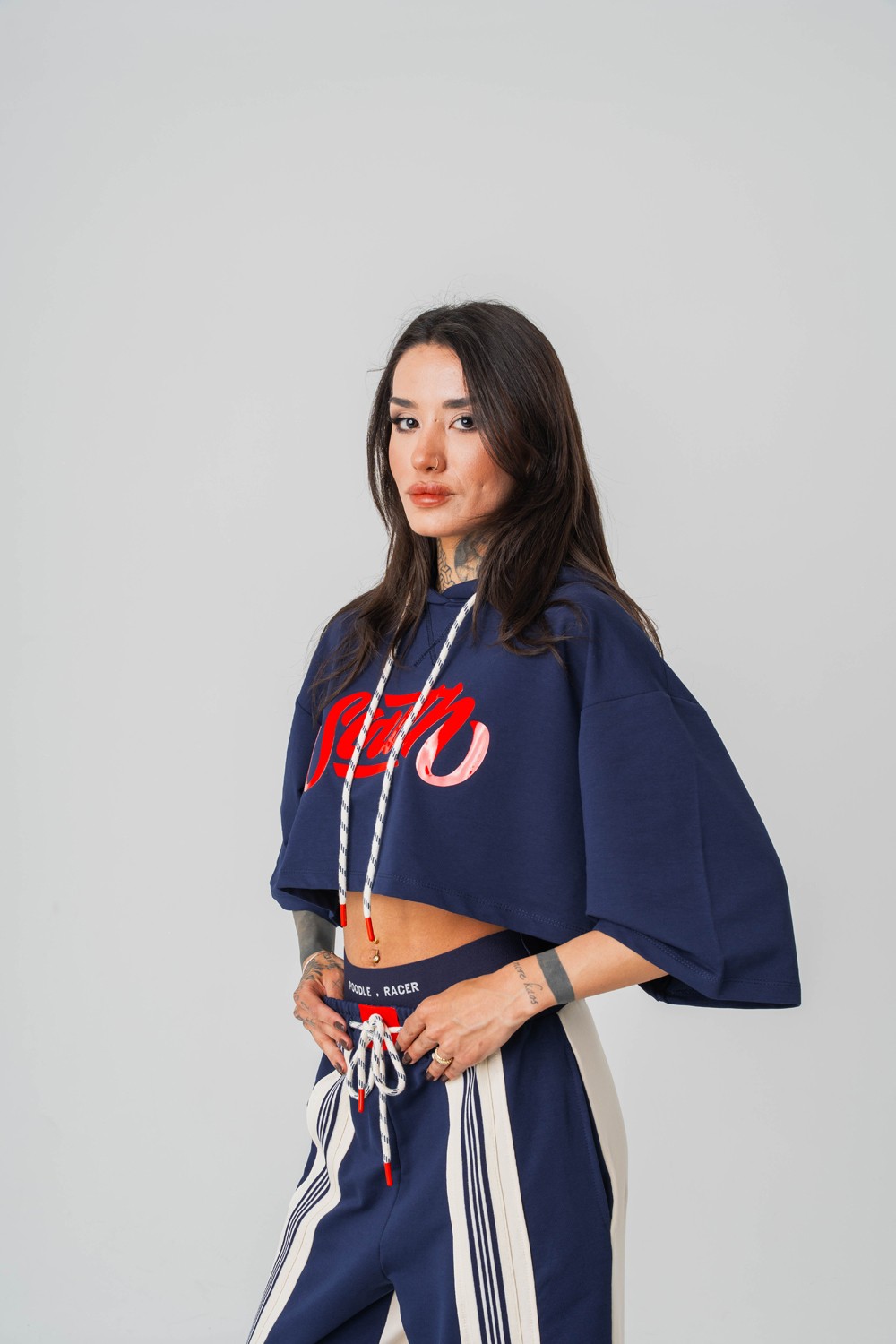 South Crop Kapüşonlu Kadın T-shirt