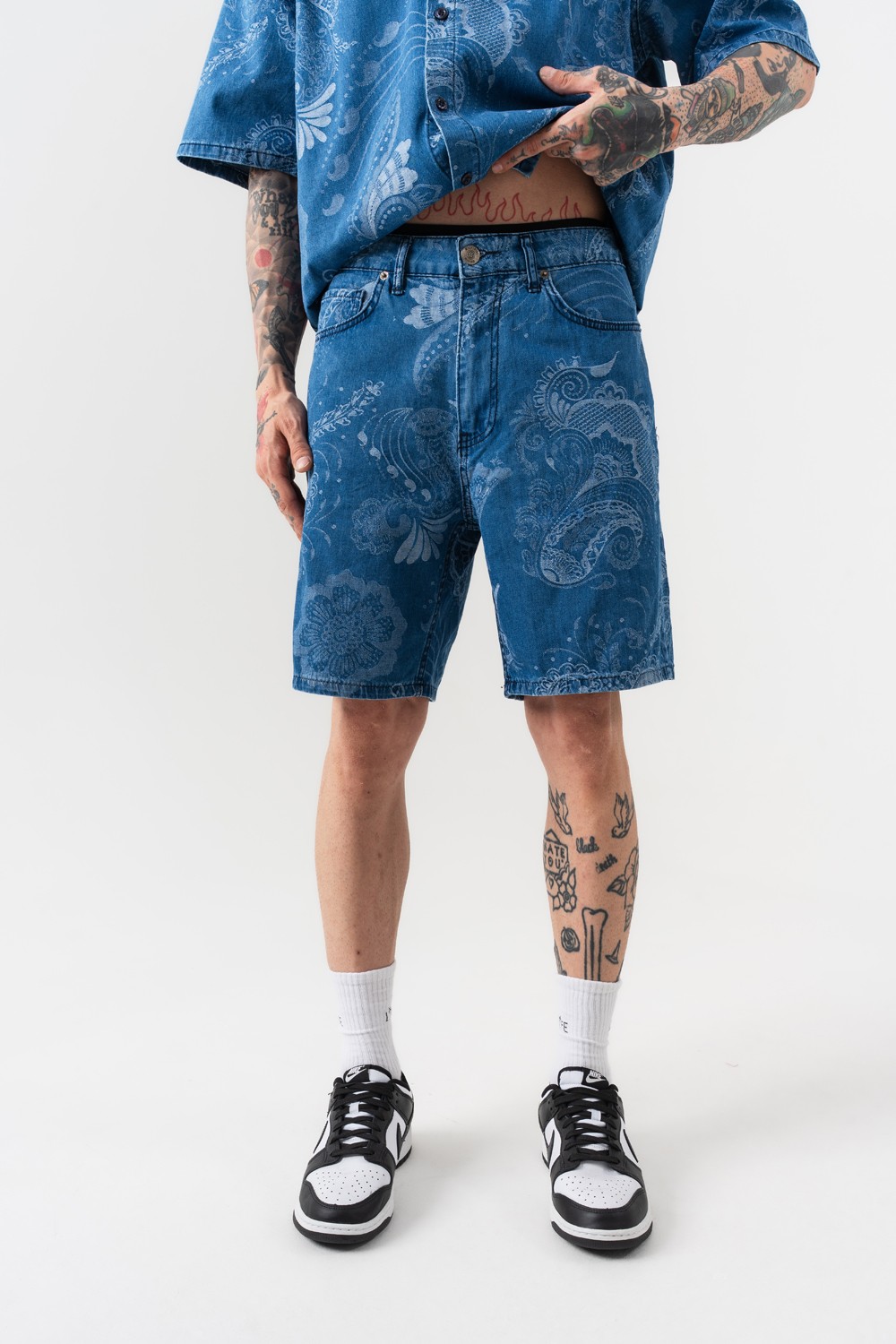 Offtrack Nakış Desen Oversize Şort