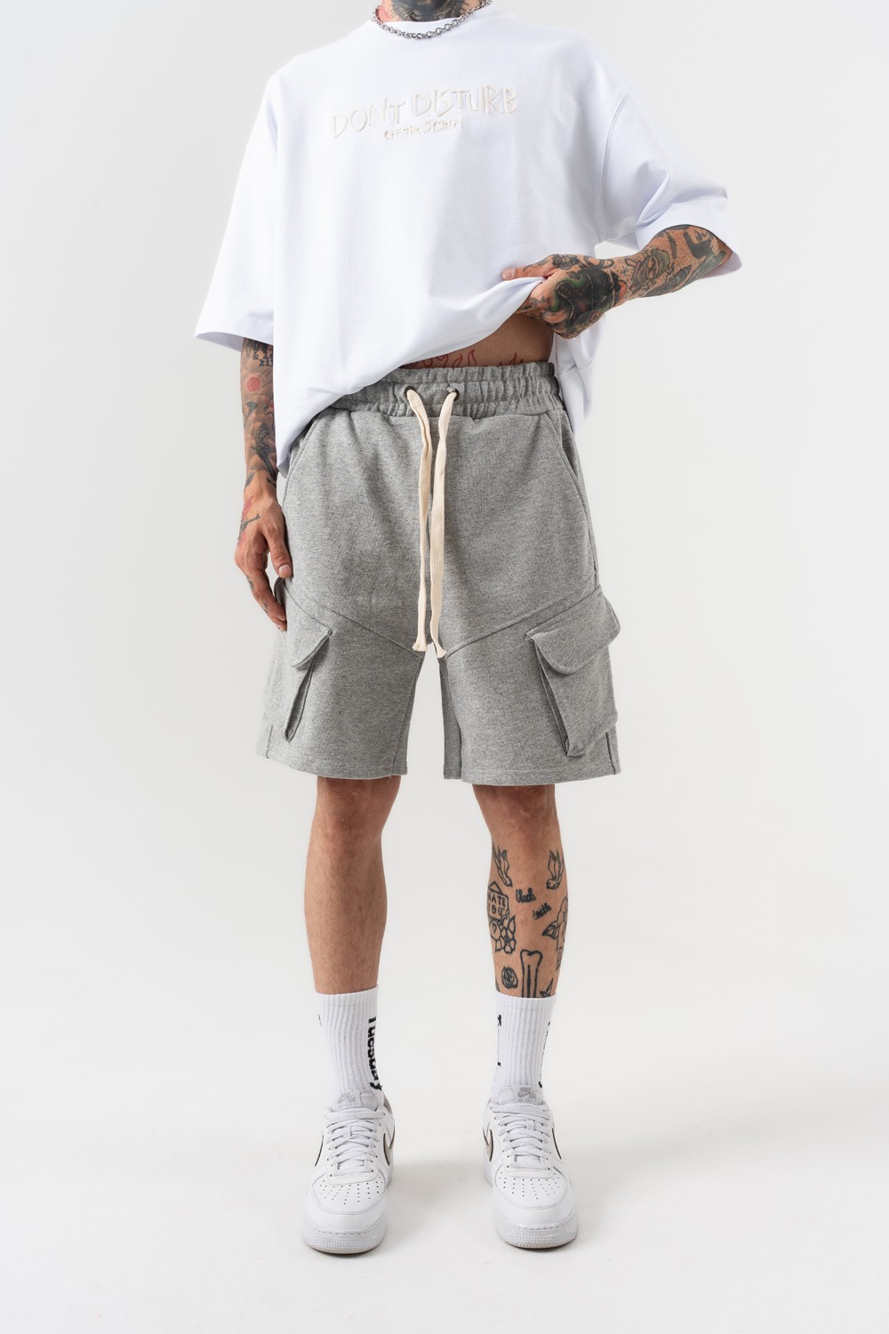 Patchrun Kargo Oversize Şort - Gri