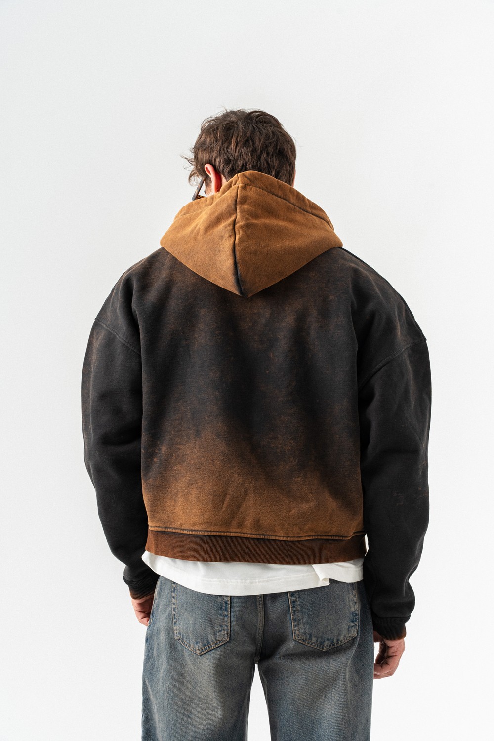 Midnight Yıkamalı Fermuarlı Sweatshirt Hoodie