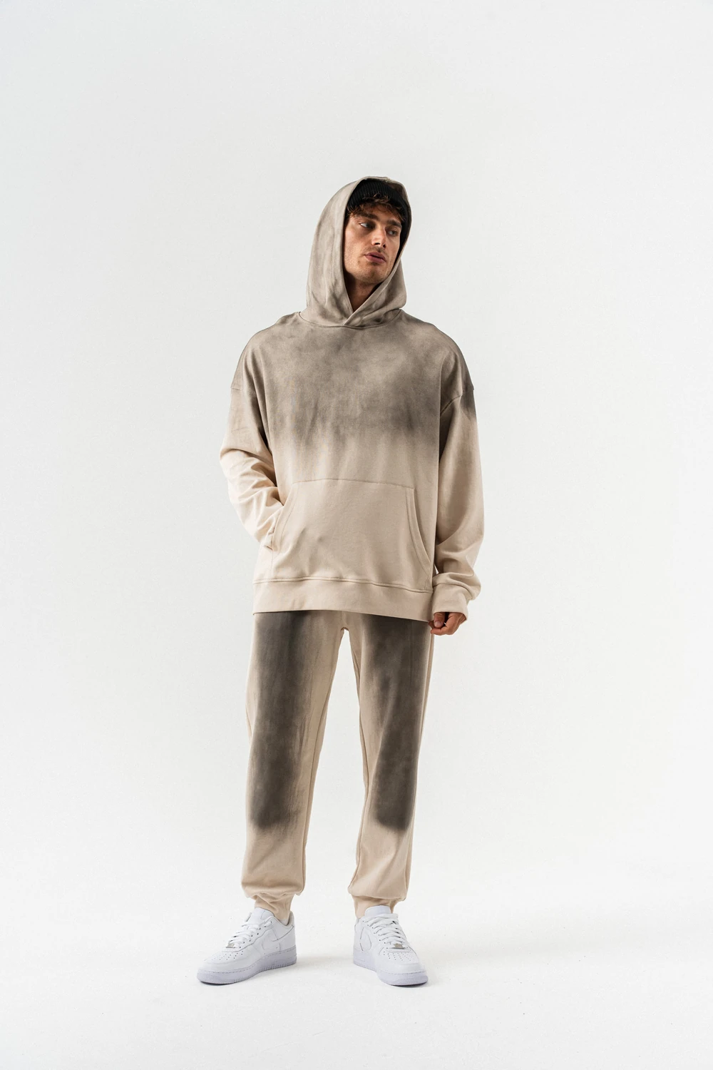 Stonewall Yıkamalı Bel ve Paça Lastikli Eşofman Takımı - Bej